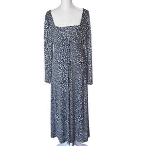 Topshop Starry Long Sleeved Midi Dress Size: 10